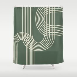 Minimalist Lines in Forest Green Shower Curtain
