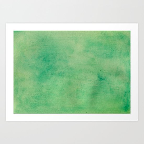 MINT GREEN WATERCOLOR BACKGROUND. Art Print