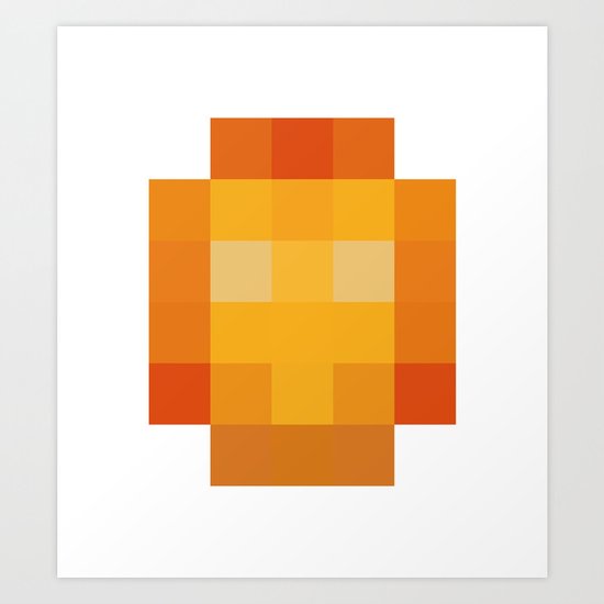 hero pixel red yellow Art Print