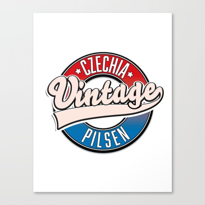 Pilsen czechia vintage logo Canvas Print