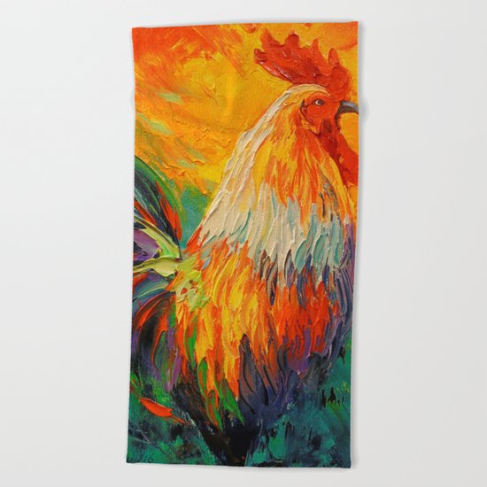 Rooster Beach Towel