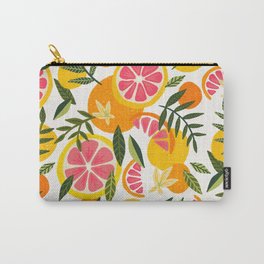 Grapefruit Blooms – Pink & White Carry-All Pouch
