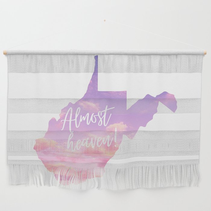 West Virginia Almost Heaven Pink Sky Print Wall Hanging