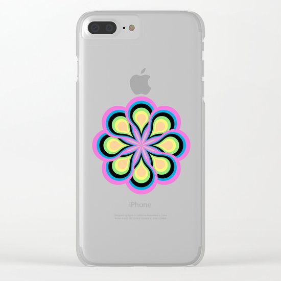 Colorful Feathers Mandala Clear iPhone Case