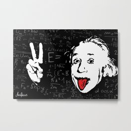 Silly Wisdom - Albert Einstein Metal Print | Einsteinprintspiritualart, Graphicdesign, Einsteinposter, Digital, Peacecannotbekeptbyforce, Understandingquote, Illustration, Funnyart, Classroomartwork, Einsteinwallart 