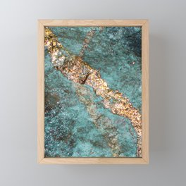 Jade Stone With Gold Veins Framed Mini Art Print