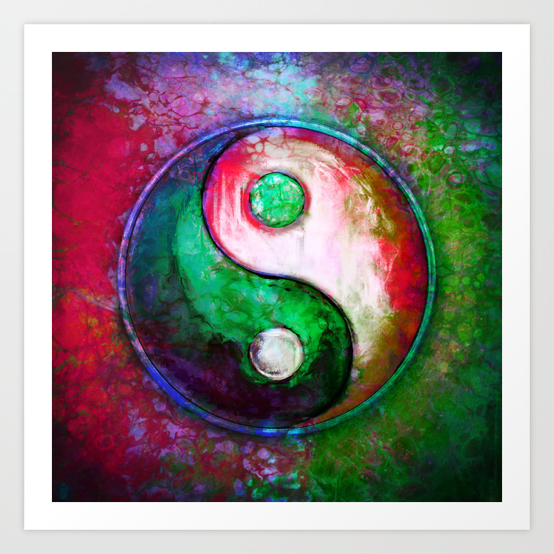 Yin Yang Colorful Painting Vii Art Print By Dirkczarnota Society6