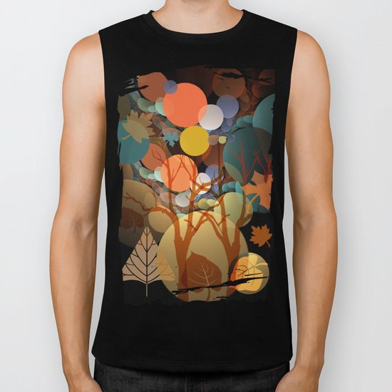 Trees and leaves in sun spots Biker Tank