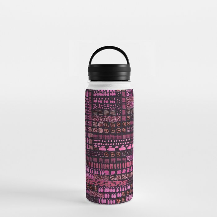 pink and black ink marks hand-drawn collection Water Bottle