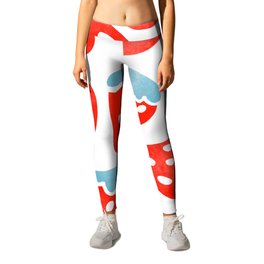 Strawberry Pattern Distressed Block Print Leggings