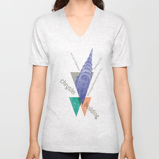 chysler building Unisex V-Neck