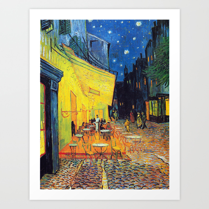 The Cafe Terrace  at Night Paint by Van Gogh Reprint On Framed Canvas Wall Art 