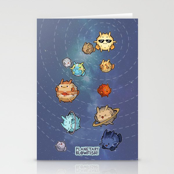 Planetary Blowfish Stationery Cards