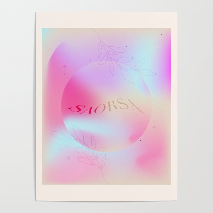 saorsa - freedom gradient energy vintage abstract pastel art  Poster