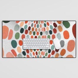 Terracotta Color Spots colorful abstract art and home decor Desk Mat
