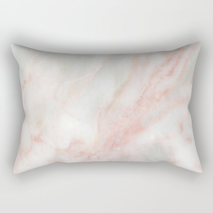 Softest blush pink marble Rectangular Pillow