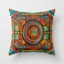 Aztec Tribal Pattern 2 Throw Pillow