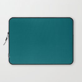 Dark Teal Solid Color Pairs Pantone Harbor Blue 18-4728 TCX Shades of Blue-green Hues Laptop Sleeve