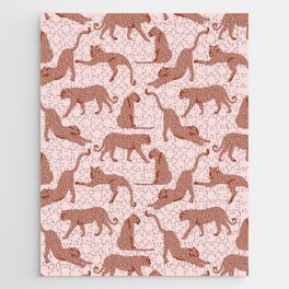 Cheetah on Pink Jigsaw Puzzle
