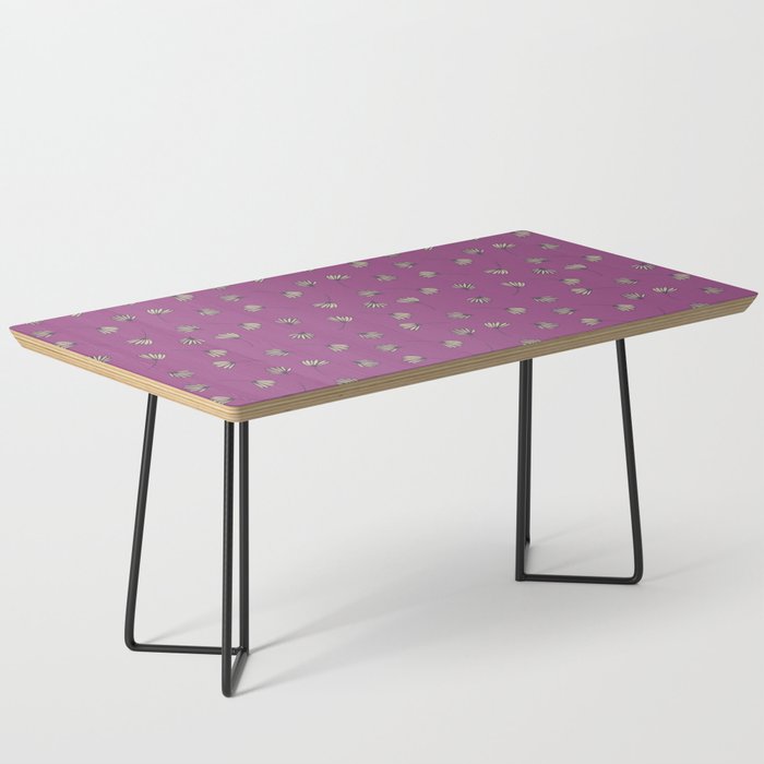 Fly Pattern Burgundy Coffee Table