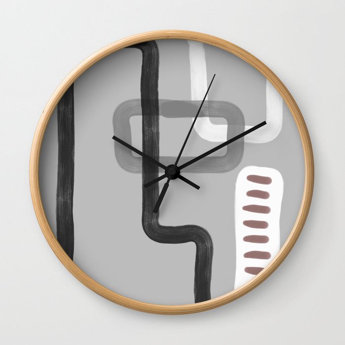 Abstract in greyscale Wall Clock