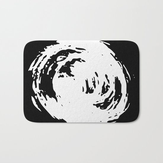 Whorl Black and White Bath Mat