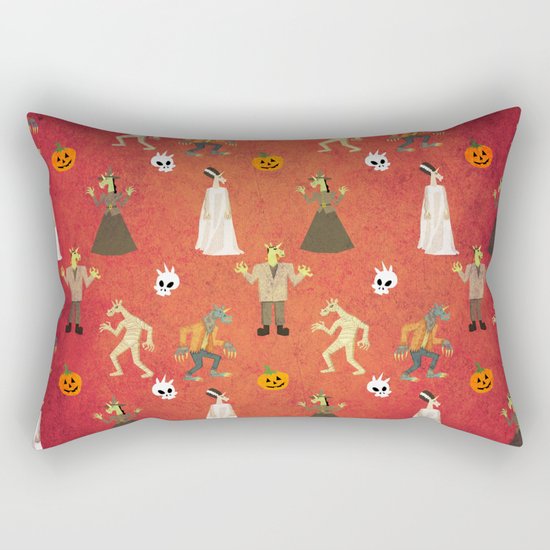 Unicorn Halloween Pattern Rectangular Pillow