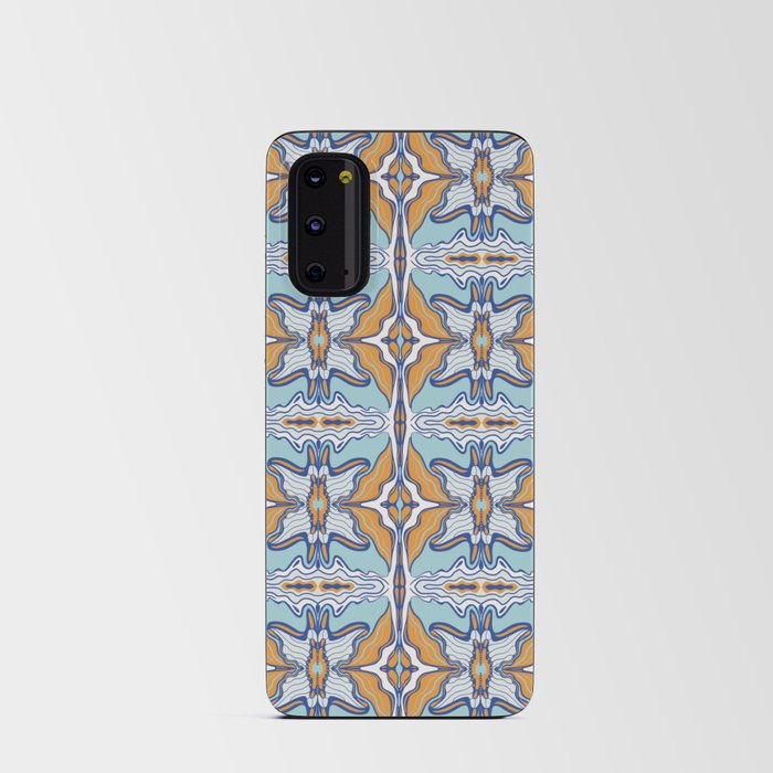 Ocean blue and orange flowy pattern Android Card Case