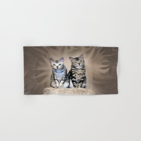 The Glare of the Silver Meowbles Hand & Bath Towel