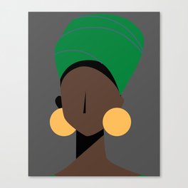 Abstract woman with green turban Canvas Print