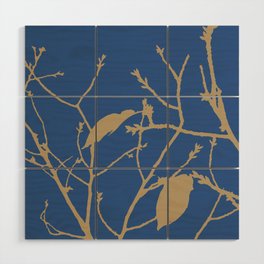 Blue Elegant Branches Wood Wall Art