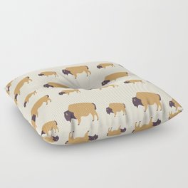 Bison And Baby (Autumn) Floor Pillow