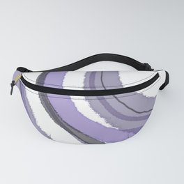 Abstract Sea Waves Light Purple and Grey Minimalist Abstract Watercolor Painting Fanny Pack