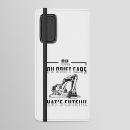 Construction Worker Excavator Drift Cars Cute Dig Android Wallet Case