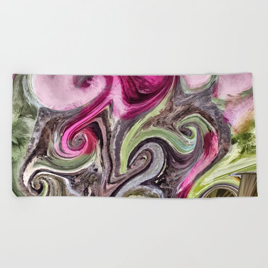 Art Pink Beach Towel