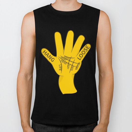 Palmistry Hang Loose Shaka Sign Biker Tank