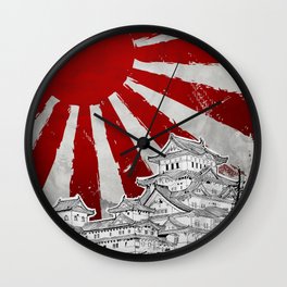 Japanese Palace and Sun Wall Clock | Asian, Japanese, Osaka, Palace, Graphicdesign, Nihon, Martial, Samurai, Tokyo, Shinobi 