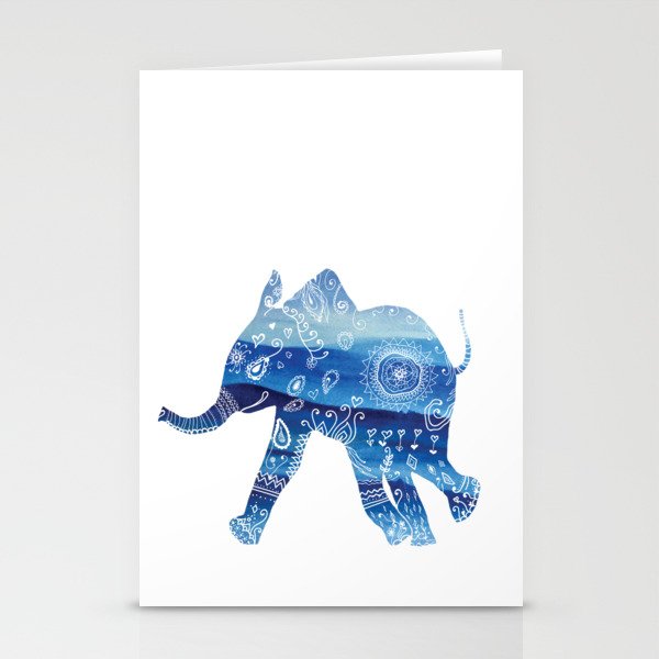 cute baby elephant mandala art Stationery Cards