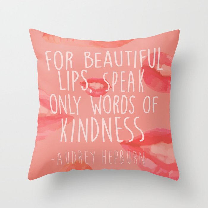 beautiful lips Throw Pillow