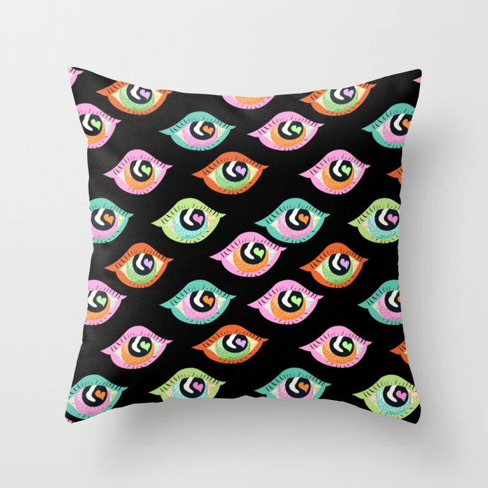 Retro Eyes Pattern Throw Pillow