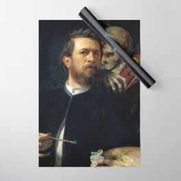 Arnold Böcklin - Self-Portrait with Death Playing the Fiddle 1872 Wrapping Paper