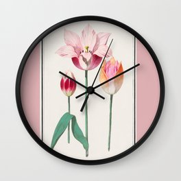 Flower Market Amsterdam Vintage Pink Tulip Floral Wall Clock