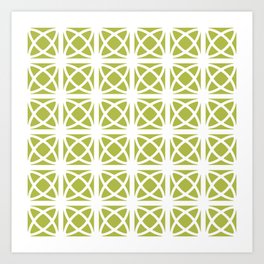 Mid Century Modern Atomic Rings 621 Olive Green Art Print