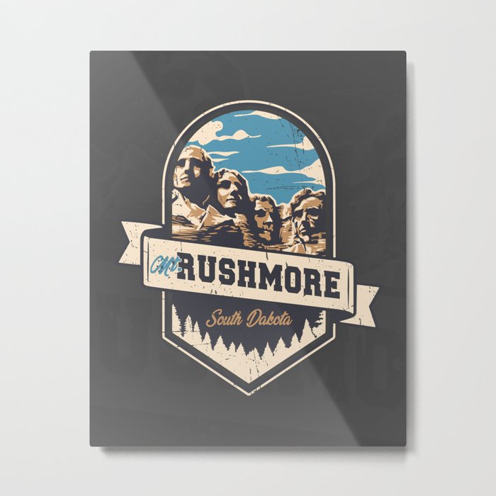 Mt. Rushmore Heads Metal Print