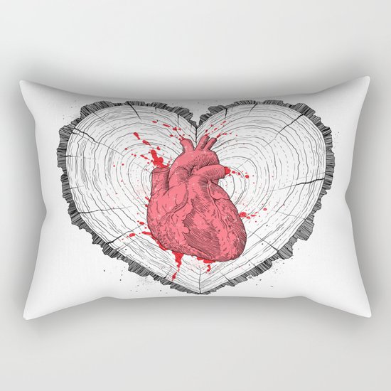 wooden heart Rectangular Pillow