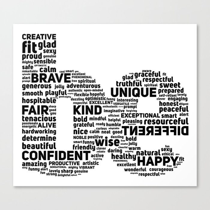 be Motivational Words Typography Quote Canvas Print