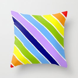 Funnies stripes 30 rainbow Throw Pillow