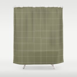 Sage Grid Shower Curtain