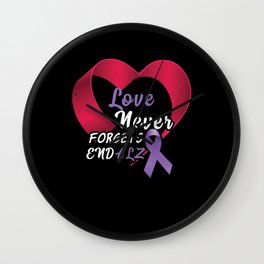 Love Ribbon Alzheimer Alzheimer's Awareness Wall Clock