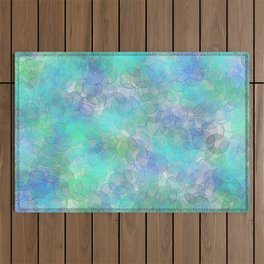 Light Blue Glossy Trendy Bubbles Collection Outdoor Rug